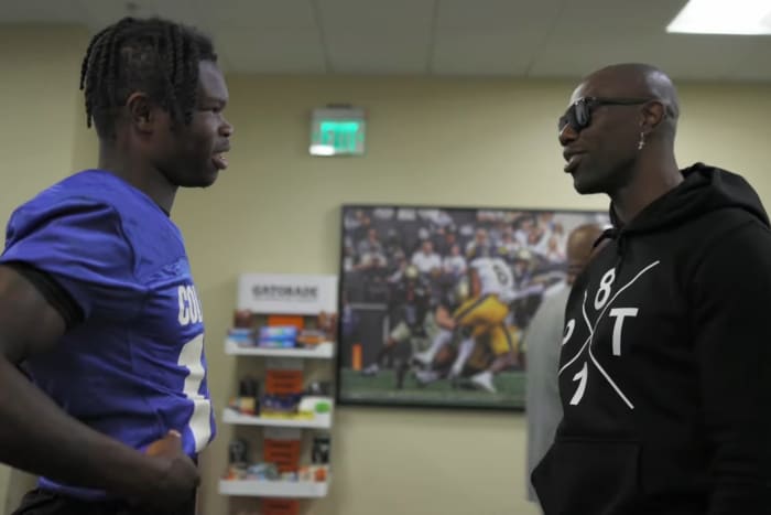 Terrell Owens talked to Travis Hunter at Colorado on Aug. 14